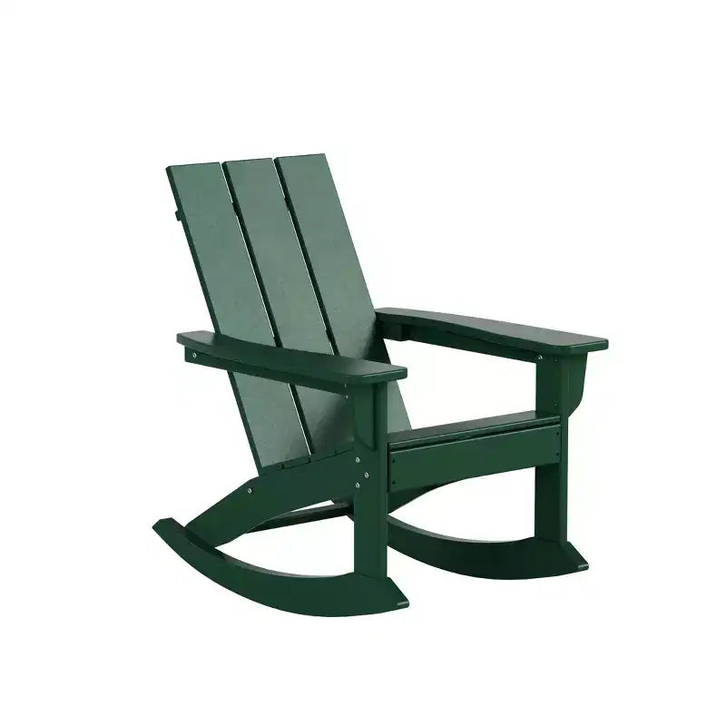 WestinTrends 5-Piece Modern Adirondack Outdoor Rocking Chair with Side Table Set
