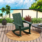 WestinTrends 5-Piece Modern Adirondack Outdoor Rocking Chair with Side Table Set