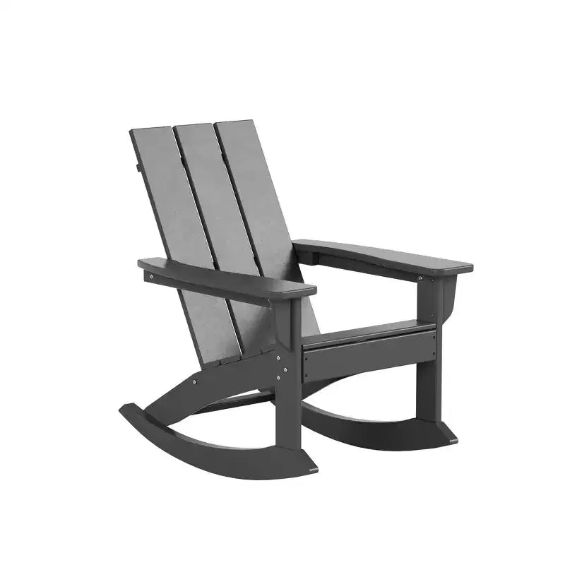 WestinTrends 5-Piece Modern Adirondack Outdoor Rocking Chair with Side Table Set