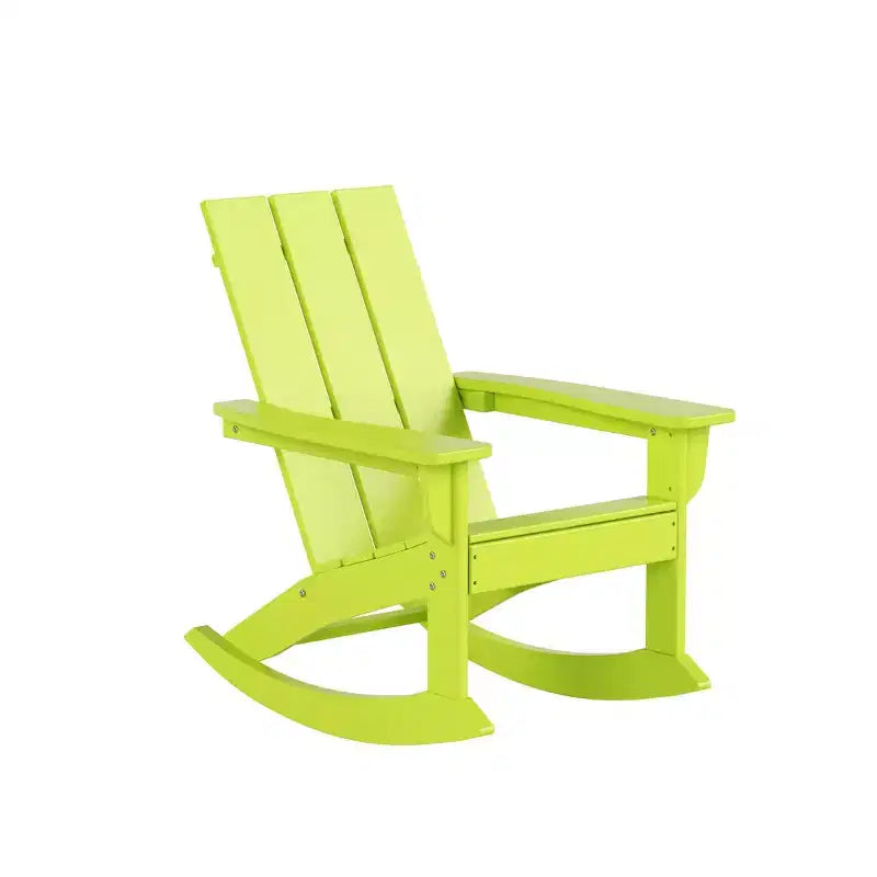 WestinTrends 5-Piece Modern Adirondack Outdoor Rocking Chair with Side Table Set