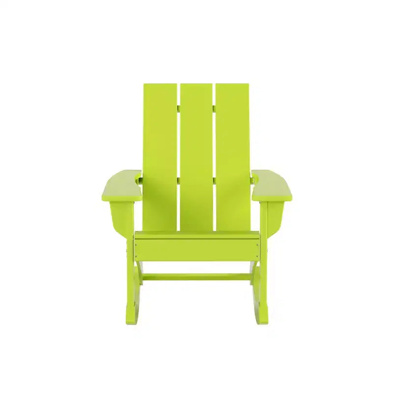WestinTrends 5-Piece Modern Adirondack Outdoor Rocking Chair with Side Table Set