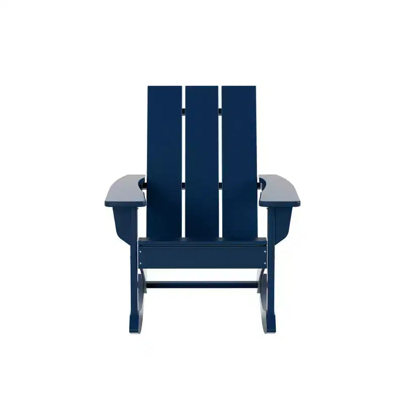 WestinTrends 5-Piece Modern Adirondack Outdoor Rocking Chair with Side Table Set