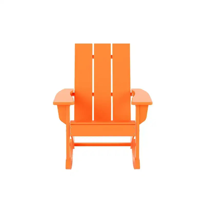 WestinTrends 5-Piece Modern Adirondack Outdoor Rocking Chair with Side Table Set