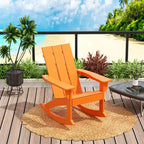 WestinTrends 5-Piece Modern Adirondack Outdoor Rocking Chair with Side Table Set