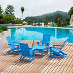 WestinTrends 5-Piece Modern Adirondack Outdoor Rocking Chair with Side Table Set