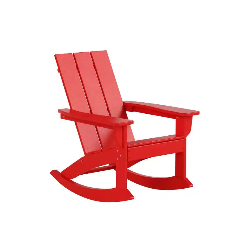 WestinTrends 5-Piece Modern Adirondack Outdoor Rocking Chair with Side Table Set