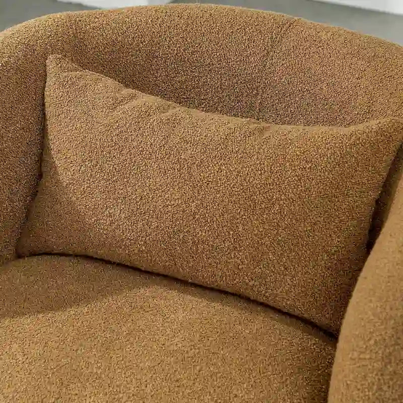 KINWELL 34 Wide Boucle Fabric Upholstered Swivel Armchair (Set of 2)