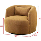 KINWELL 34 Wide Boucle Fabric Upholstered Swivel Armchair (Set of 2)