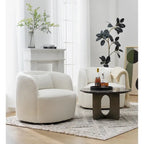 KINWELL 34 Wide Boucle Fabric Upholstered Swivel Armchair (Set of 2)