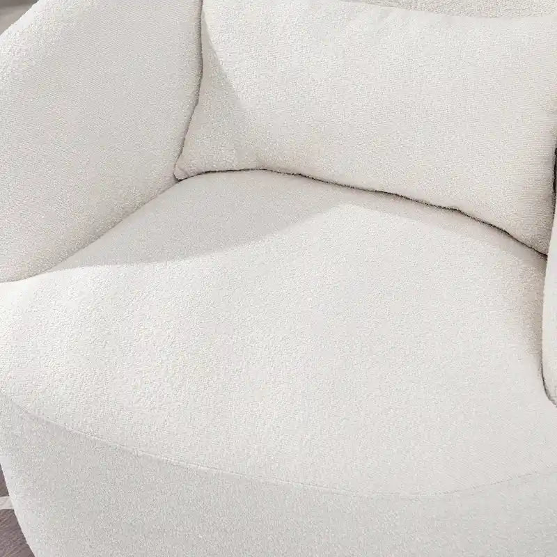 KINWELL 34 Wide Boucle Fabric Upholstered Swivel Armchair (Set of 2)