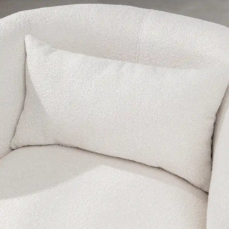 KINWELL 34 Wide Boucle Fabric Upholstered Swivel Armchair (Set of 2)
