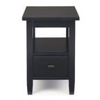 WYNDENHALL Norfolk SOLID WOOD 14 inch Wide Rectangle Transitional Narrow Side Table - 14 Inches wide