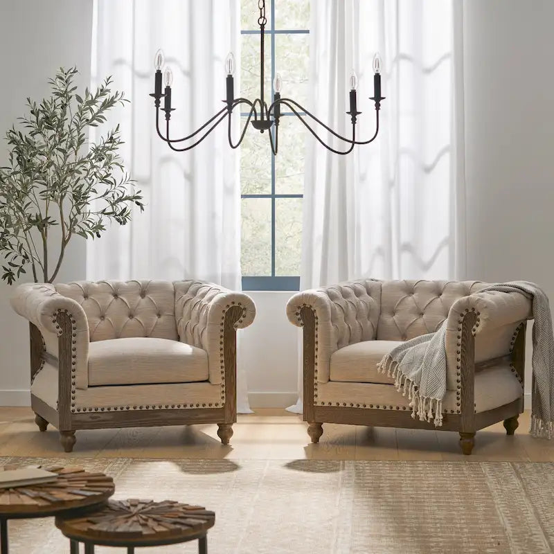 Voll Fabric Club Chairs (Set of 2) by Christopher Knight Home