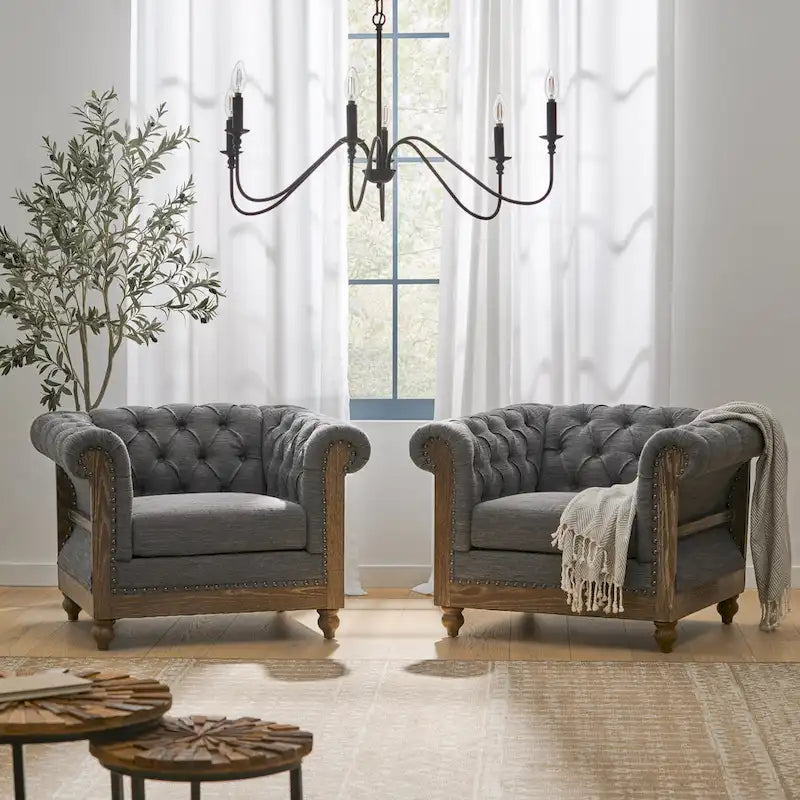 Poltrone club in tessuto Voll (set di 2) di Christopher Knight Home
