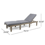 Ariana Outdoor Cushioned Acacia Chaise Lounges (Set of 2) by Christopher Knight Home