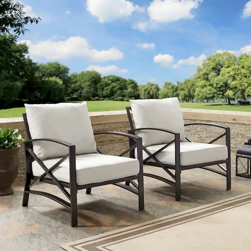 Crosley Kaplan 2 Pc Outdoor Chair Set - 72 W x 30.5 D x 32 H