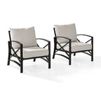 Crosley Kaplan 2 Pc Outdoor Chair Set - 72 W x 30.5 D x 32 H