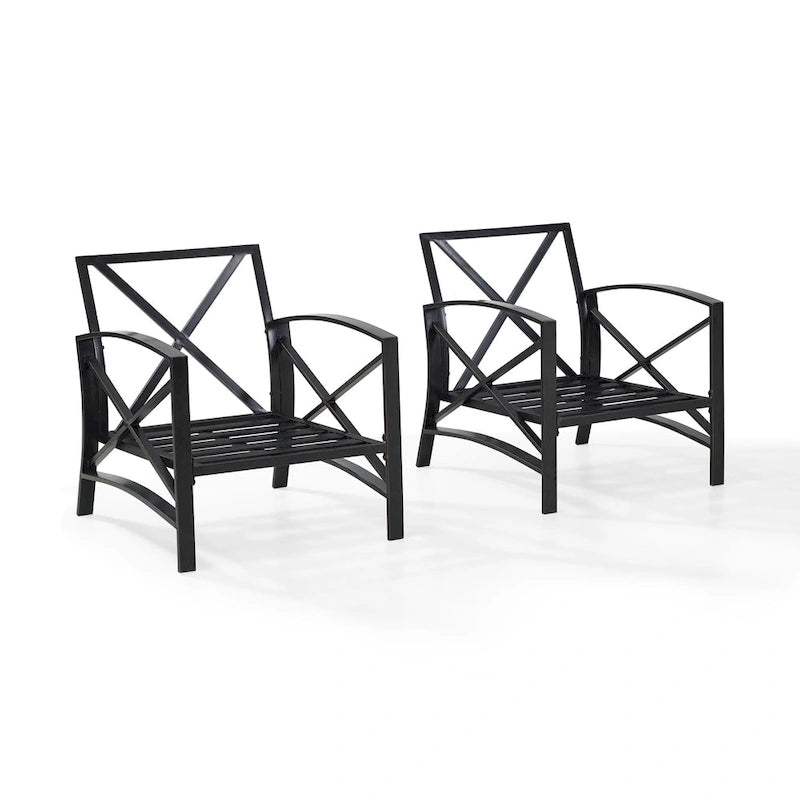 Crosley Kaplan 2 Pc Outdoor Chair Set - 72 W x 30.5 D x 32 H