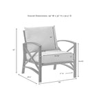 Crosley Kaplan 2 Pc Outdoor Chair Set - 72 W x 30.5 D x 32 H