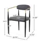 Modern Industrial Elmore Upholstered Dining Chairs (Set of 2) with Iron Frame by Christopher Knight Home