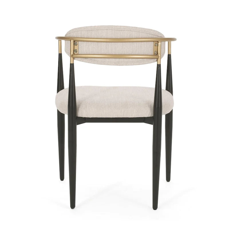 Modern Industrial Elmore Upholstered Dining Chairs (Set of 2) with Iron Frame by Christopher Knight Home