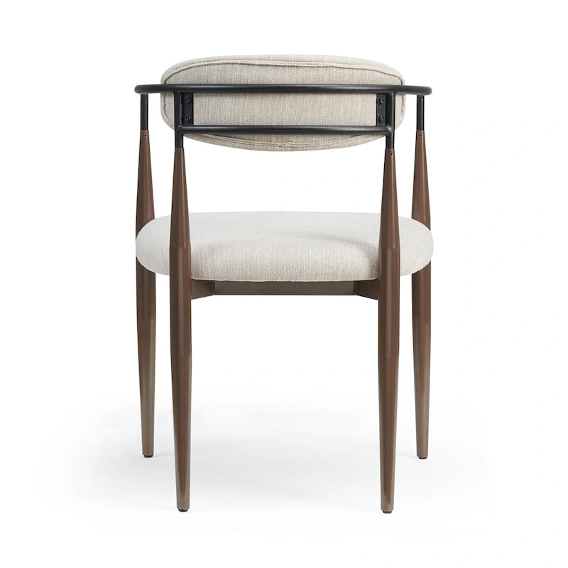 Modern Industrial Elmore Upholstered Dining Chairs (Set of 2) with Iron Frame by Christopher Knight Home