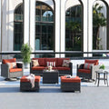 OVIOS 7-piece Patio Furniture Wicker Set with Swivel Rocking Chairs