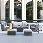 OVIOS 7-piece Patio Furniture Wicker Set with Swivel Rocking Chairs