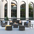 OVIOS 7-piece Patio Furniture Wicker Set with Swivel Rocking Chairs
