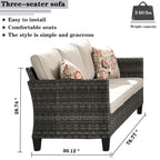 OVIOS 7-piece Patio Furniture Wicker Set with Swivel Rocking Chairs