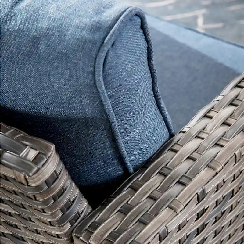 OVIOS 7-piece Patio Furniture Wicker Set with Swivel Rocking Chairs