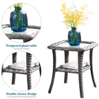 OVIOS 7-piece Patio Furniture Wicker Set with Swivel Rocking Chairs