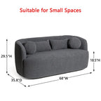 KINWELL Boucle Upholstered 2-Seats Loveseat with Pillows