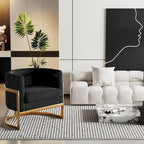 Accent Chair, Velvet Barrel Chair Modern Arm Chair for Living Room
