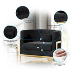 Accent Chair, Velvet Barrel Chair Modern Arm Chair for Living Room