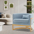 Accent Chair, Velvet Barrel Chair Modern Arm Chair for Living Room