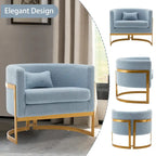 Accent Chair, Velvet Barrel Chair Modern Arm Chair for Living Room