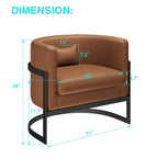 Accent Chair, Velvet Barrel Chair Modern Arm Chair for Living Room