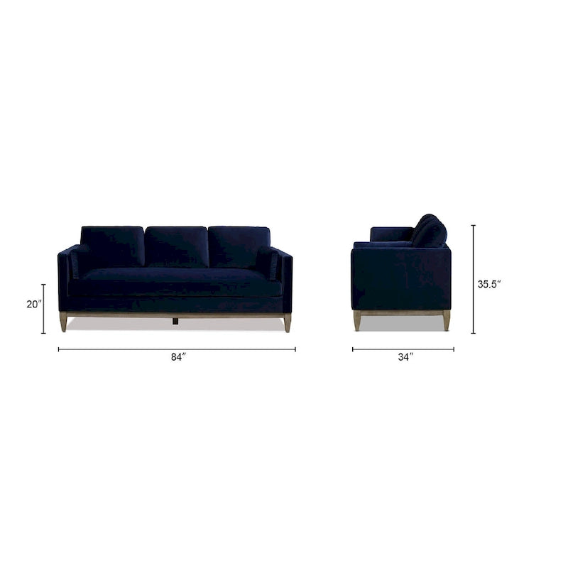 Knox 84 Modern Farmhouse Velvet Track Arm Sofa