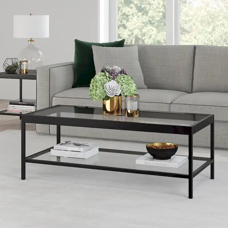Alexis Metal and Glass Coffee Table
