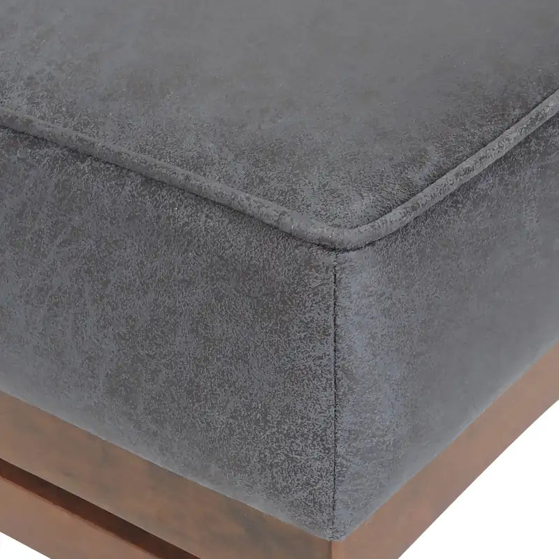 Hillman Modern Microfiber Cocktail Ottoman with Wood Frame by Christopher Knight Home