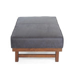 Hillman Modern Microfiber Cocktail Ottoman with Wood Frame by Christopher Knight Home