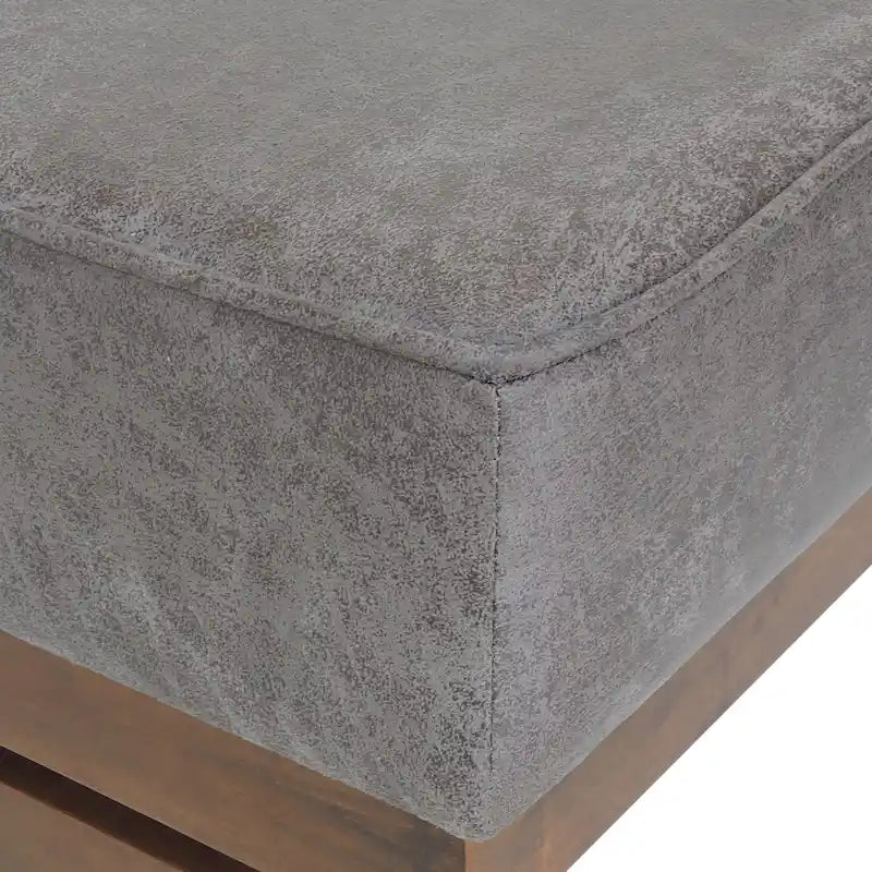 Hillman Modern Microfiber Cocktail Ottoman with Wood Frame by Christopher Knight Home