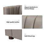 Divano curvo Olinto Modern Camel da 83 pollici in vera pelle con schienale canalizzato di HULALA HOME
