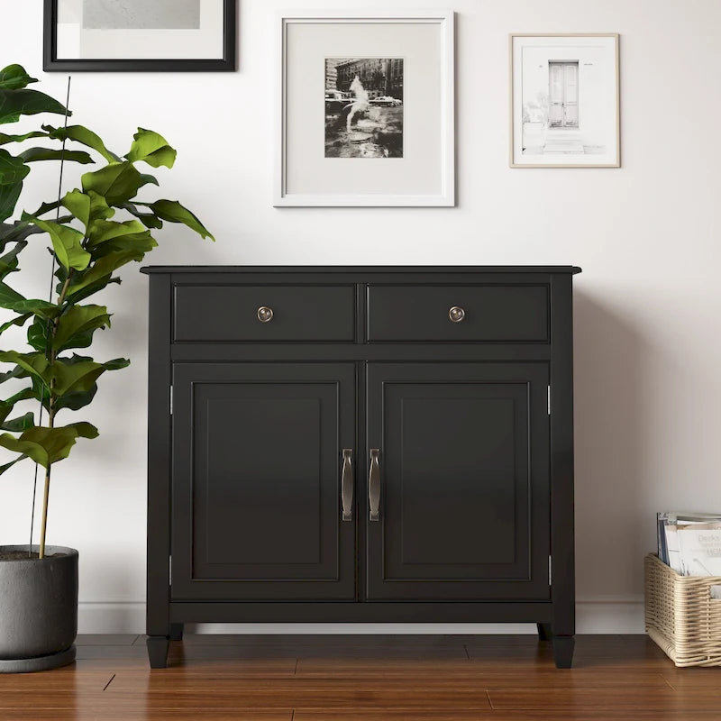 WYNDENHALL Hampshire 40 Wide Solid Wood Traditional Entryway Storage Cabinet - 40w x 15d x 36 h