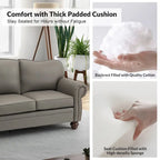 Balvino 81 Wide Transitional Genuine Leather Rolled Arm Sofa with Nailhead Trim and Removable Cushions