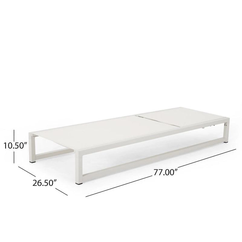 Modesta Outdoor Aluminum Chaise Lounge Set with C-Shaped End Table by Christopher Knight Home