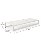 Modesta Outdoor Aluminum Chaise Lounge Set with C-Shaped End Table by Christopher Knight Home