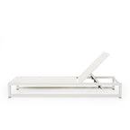 Modesta Outdoor Aluminum Chaise Lounge Set with C-Shaped End Table by Christopher Knight Home