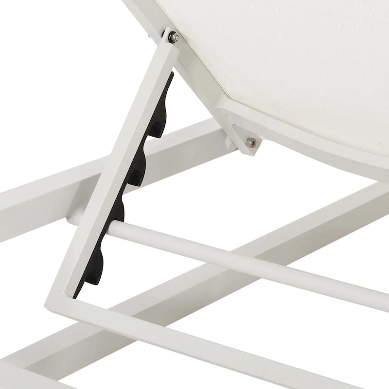Modesta Outdoor Aluminum Chaise Lounge Set with C-Shaped End Table by Christopher Knight Home